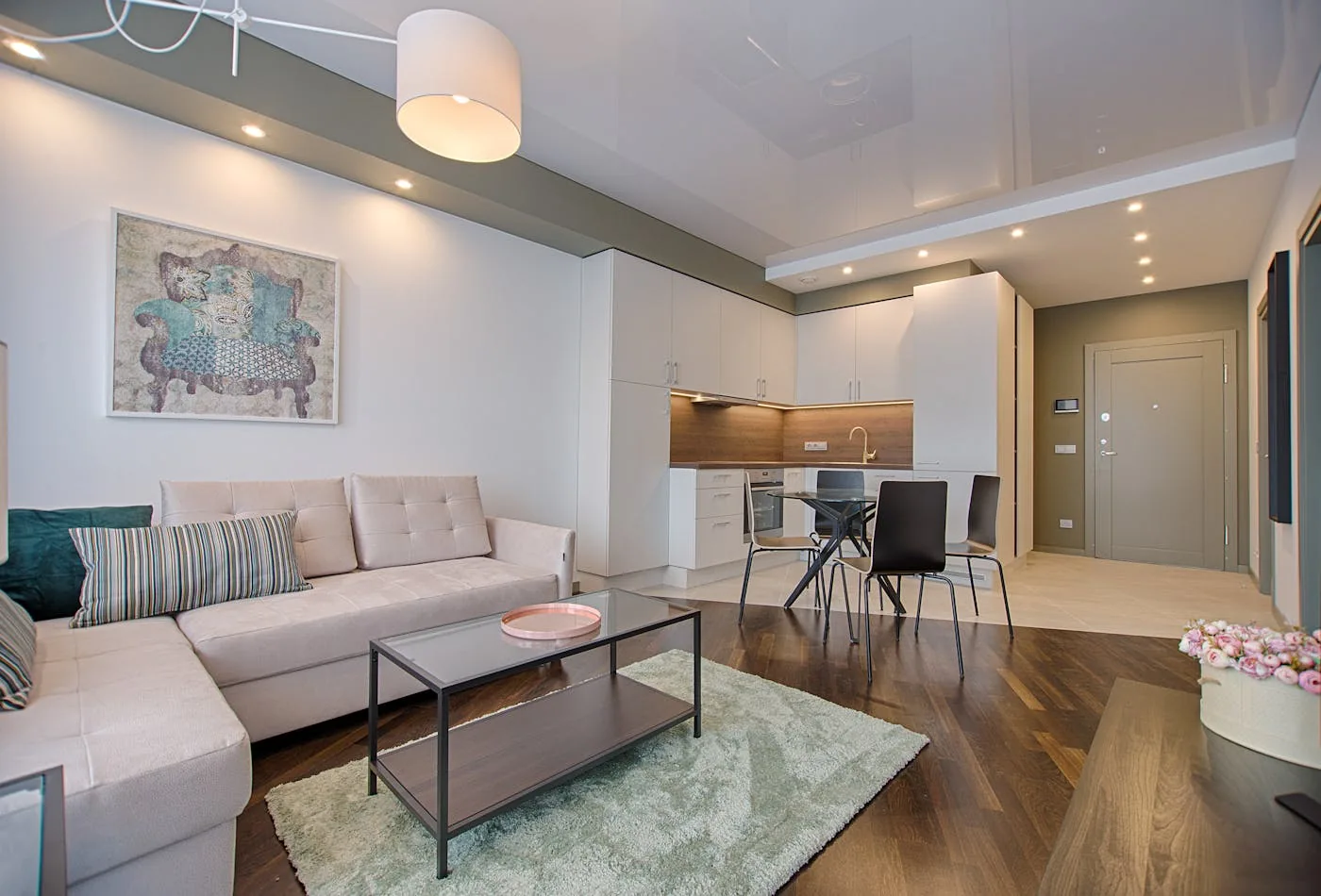 A bright residential interior with modern finishes